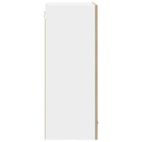 Висящ шкаф Сонома дъб и бяло 50 x 31 x 80 см Инженерно дърво