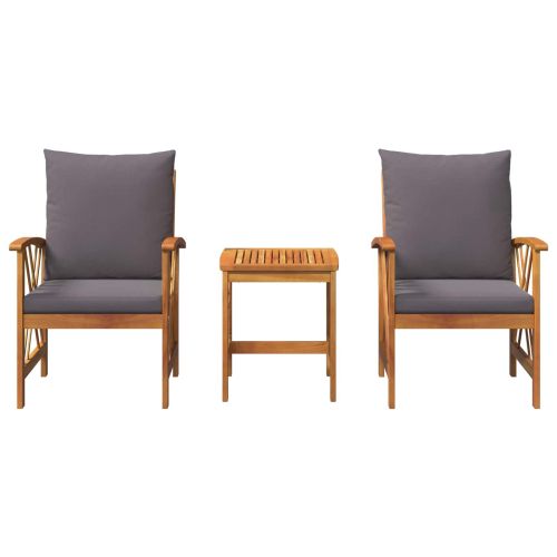 Градински Софа Комплект с възглавница 3 pcs Натурален маслен