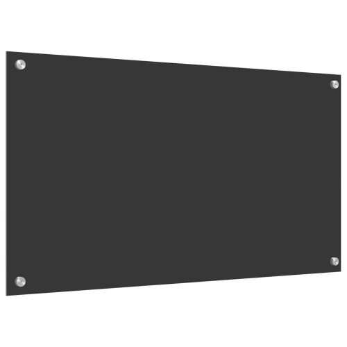 Кухненски заден панел Тъмносив 90 x 50 x 0,6 см закалено стъкло