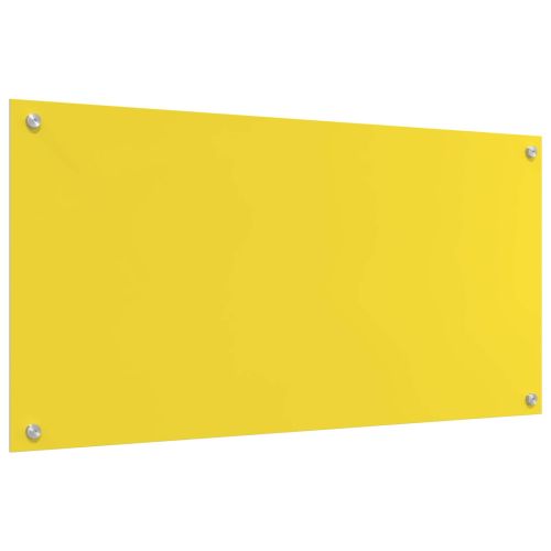 Кухненски заден панел Жълто 100 x 50 x 0,6 см закалено стъкло