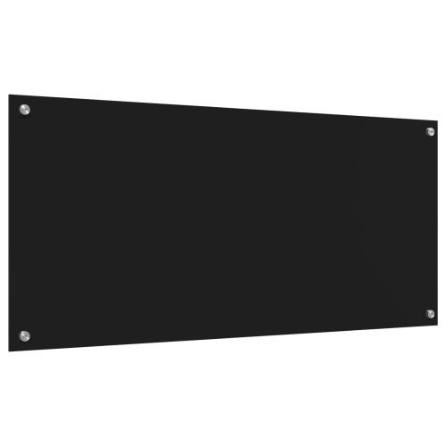 Кухненски заден панел Черно 110 x 50 x 0,6 см закалено стъкло