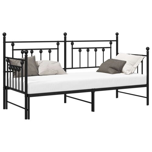 Рамка за легло за ден Черно 80 x 200 cm Стомана