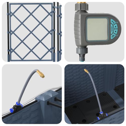 Градинска саксия 5 pcs Сив 120 x 120 x 143 см Стомана