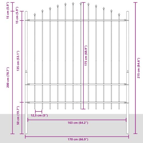 Градска ограда Бяло 170 x 215 см Прахово боядисана стомана