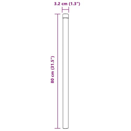 Стълб за ограда. 2 pcs Зелен 80 cm Прахово покритие стомана