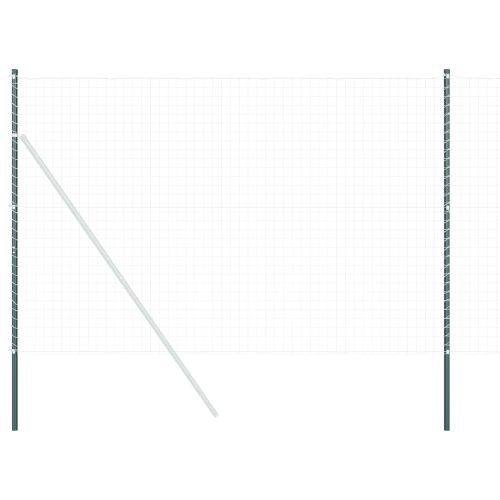 Стълб за ограда. 12 pcs Зелен Прахово покритие стомана