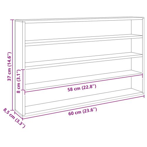 Стена дисплей кутия Бежово 60 х 8,5 х 37 см Инженерно дърво