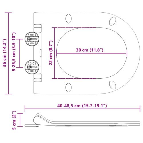 Тоалетна седалка Регулирума Бяло 48,5 x 36 x 5 см Полипропилен