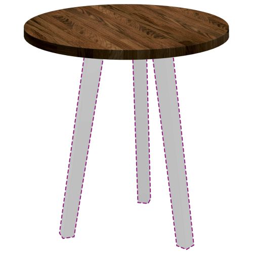 Топ за маса Тъмен кафяв Ø 50 x 2,5 cm Масивен дъб