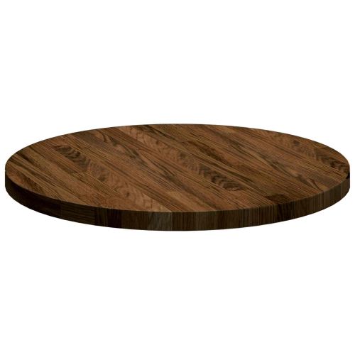 Топ за маса Тъмен кафяв Ø 50 x 2,5 cm Масивен дъб