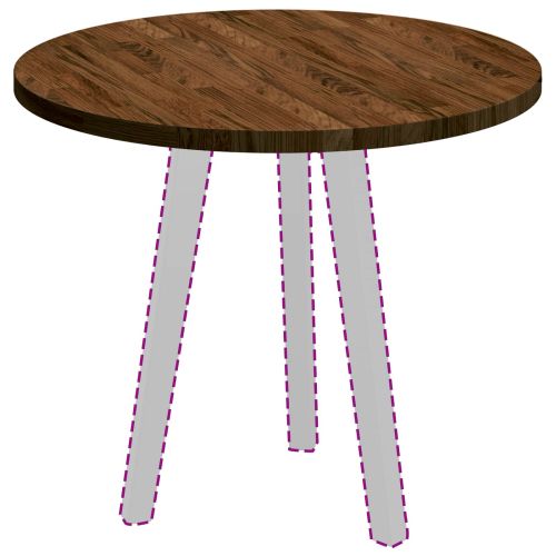 Топ за маса Тъмен кафяв Ø 60 x 2,5 cm Масивен дъб