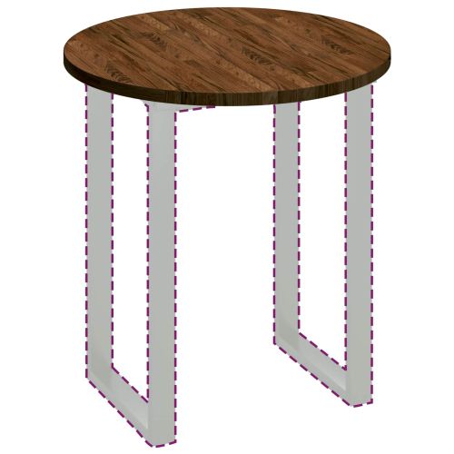 Топ за маса Тъмен кафяв Ø 70 x 2,5 cm Масивен дъб