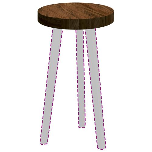 Топ за маса Тъмен кафяв Ø 30 x 4 cm Масивен дъб