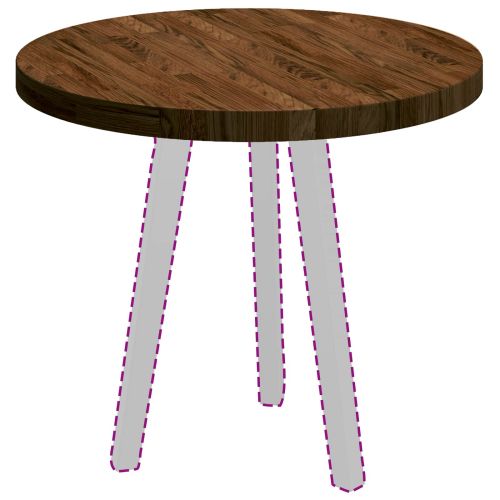 Топ за маса Тъмен кафяв Ø 60 x 4 cm Масивен дъб