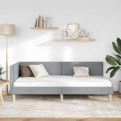 Ъглова рамка за легло с таблото Светлосиво 90 см x 200 см