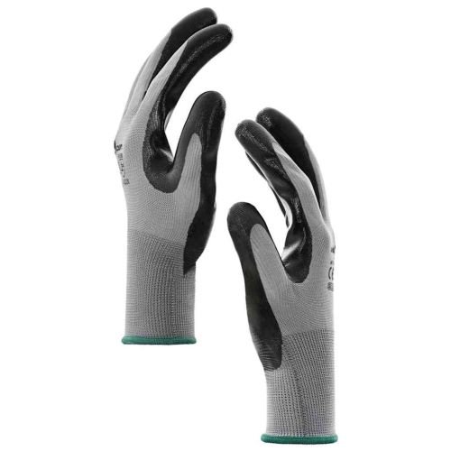 Работни ръкавици 12 pcs Сив и черен 11 / XXL Полиестер