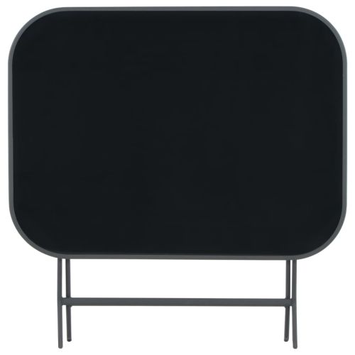 Сгъваема градинска маса, сива, 100x75x72 см, стъкло и стомана