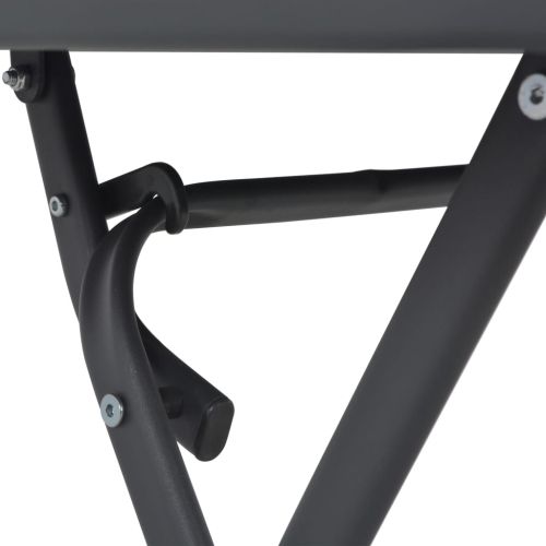 Сгъваема градинска маса, сива, 100x75x72 см, стъкло и стомана