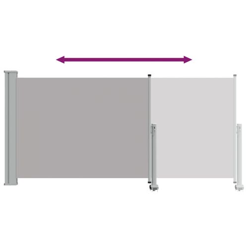 Прибираща се странична тента, 120х300 см, сива