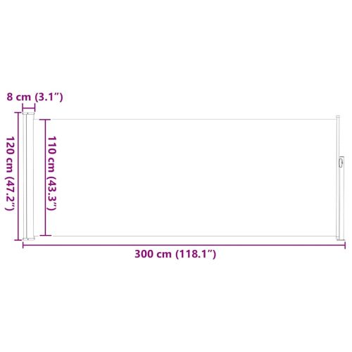 Прибираща се странична тента, 120х300 см, синя