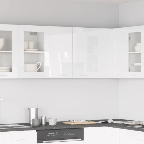 Висящ шкаф "Lyon", бял гланц, 60x31x60 см, инженерно дърво