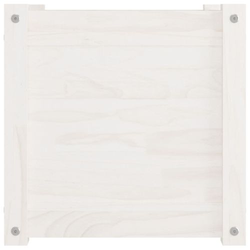 Градински сандъци, 2 бр, бели, 40x40x40 см, бор масив