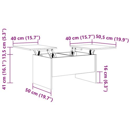 Кафе маса, сив сонома, 80x50x42,5 см, инженерно дърво