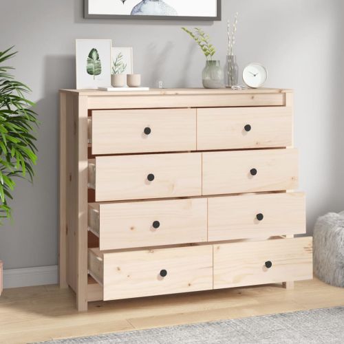 Страничен шкаф, 100x40x90 см, борово дърво масив