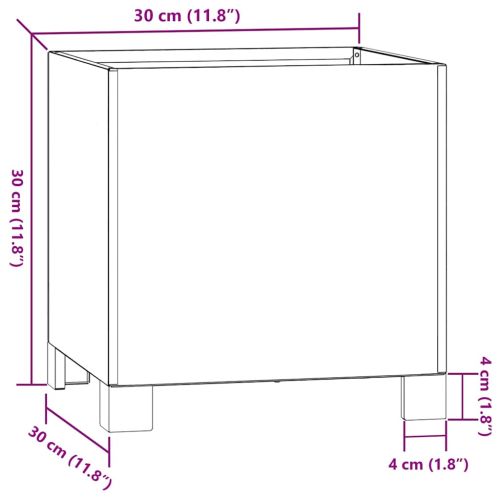 Кашпа с крака, ръждиво, 30x30x30 см, кортенова стомана