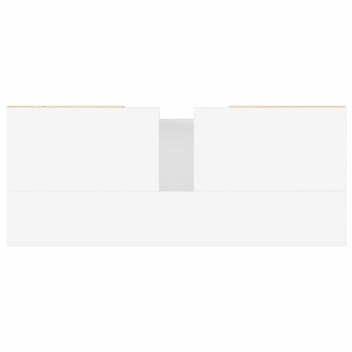 Шкаф за баня, бял, 80x33x60 см, инженерно дърво