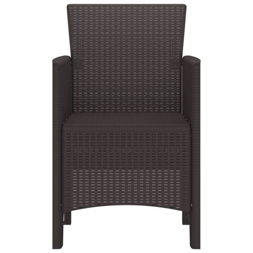 Градински стол 2 pcs Кафяво 53 x 49 x 85 см Полипропилен