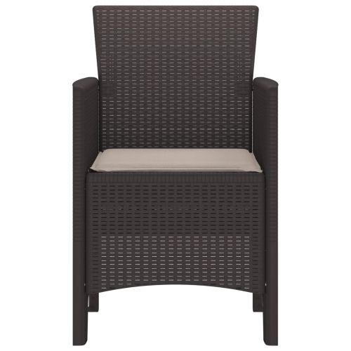 Градински стол 2 pcs Кафяво 53 x 49 x 85 см Полипропилен