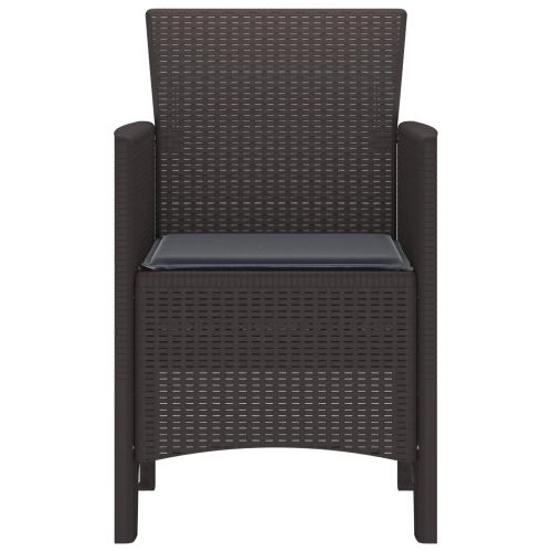 Градински стол 2 pcs Кафяво 53 x 49 x 85 см Полипропилен