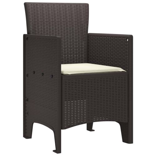 Градински стол 2 pcs Кафяво 53 x 49 x 85 см Полипропилен