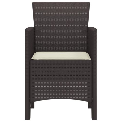 Градински стол 2 pcs Кафяво 53 x 49 x 85 см Полипропилен