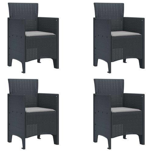 Градински стол 4 pcs Антрацит 53 x 49 x 85 см Полипропилен