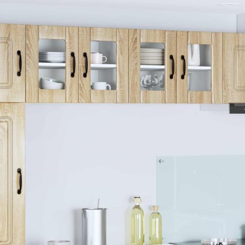 Кухненски шкаф 2 pcs Сонома дъб 60 x 31 x 40 см Инженерно дърво