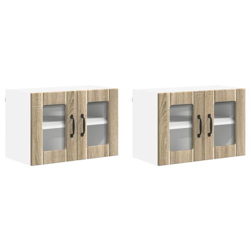 Кухненски шкаф 2 pcs Сонома дъб 60 x 31 x 40 см Инженерно дърво