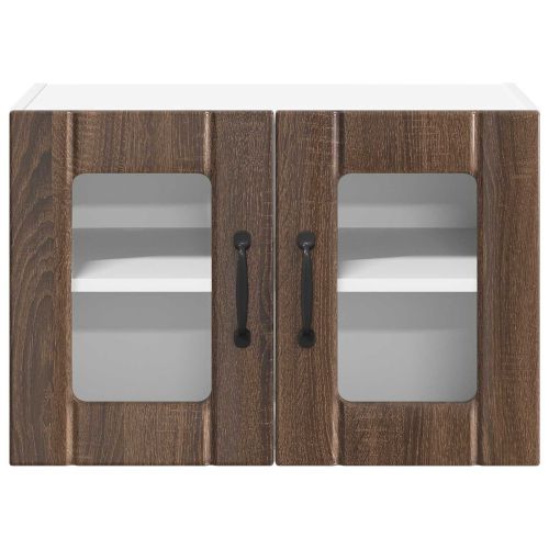 Кухненски стени шкафове с врата 2 pcs Кафяв дъб 60 x 31 x 40 см