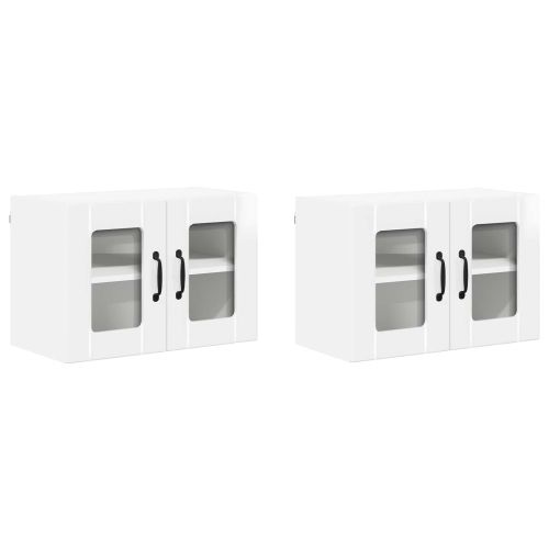 Кухненски шкаф 2 pcs Лъскаво бяло 60 x 31 x 40 см
