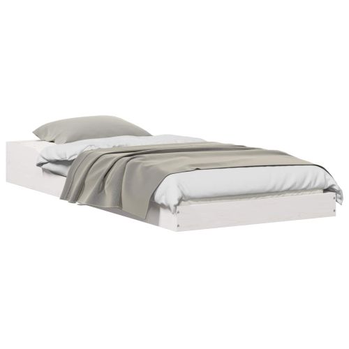 Рамка за легло Бяло 90 x 220 cm Солидно борово дърво