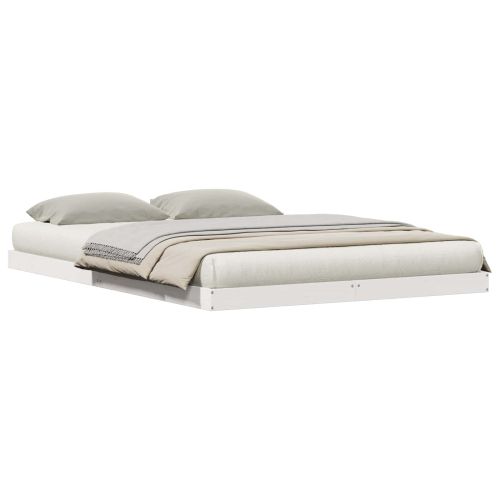 Леглово дъно Бяло 213.5 x 104 x 9 см Солидно борово дърво