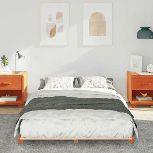 Леглово дъно Восъчнокафяв 140 x 190 cm Борово дърво масив