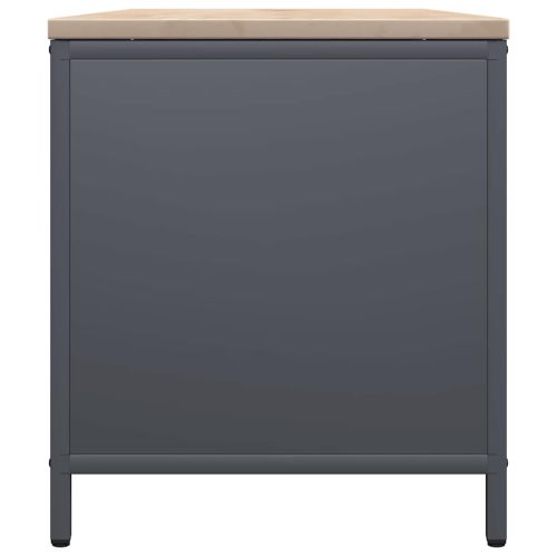 Стойка за дърва за огрев с дървен плот Антрацит 100,5x35,5x40см