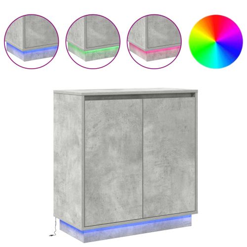 LED конзолна маса с рафт Циментено сиво 71 x 34,5 x 75 см