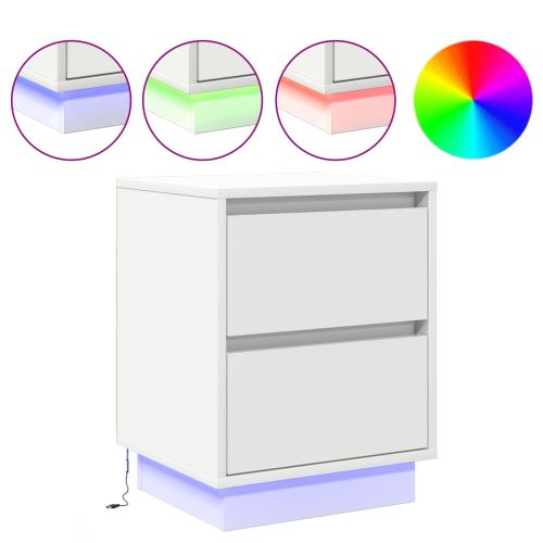 Нощен шкаф с чекмедже Бяло 39 x 34,5 x 50 см Инженерно дърво