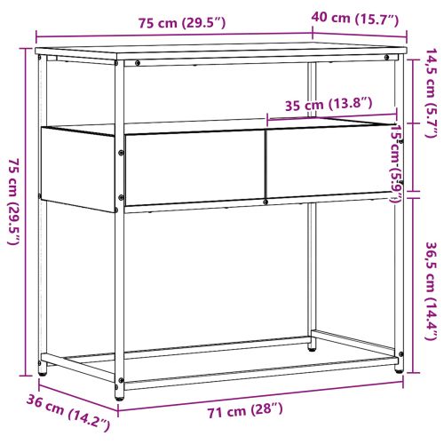 Конзолна маса Старо дърво 75 x 40 x 75 cm Инженерно дърво