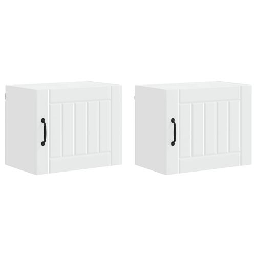 Кухненски шкаф 2 pcs Бяло 50 x 31 x 40 см Инженерно дърво