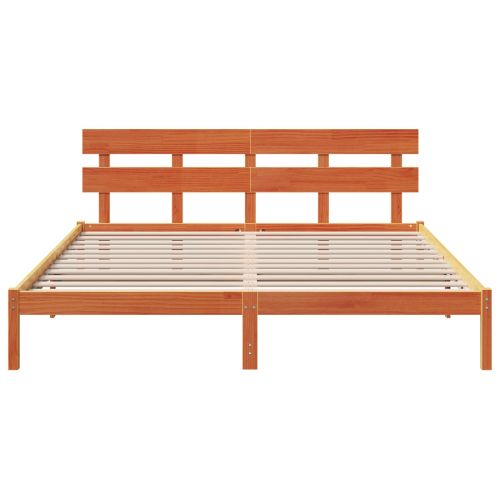 Рамка за легло Кафяво 200 x 200 cm Масивна борова дървесина