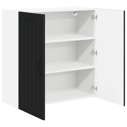 Кухненски шкаф Черно 80 x 31 x 80 см Инженерно дърво